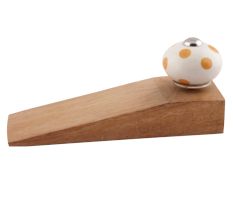 2 Pieces Mustard Dotted Ceramic Floral Door Stopper